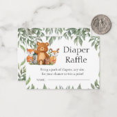 緑の森の動物おむつラッフル ノートカード (正面/裏面インサイチュ)