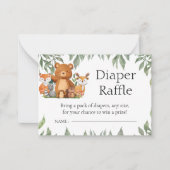 緑の森の動物おむつラッフル ノートカード (正面)