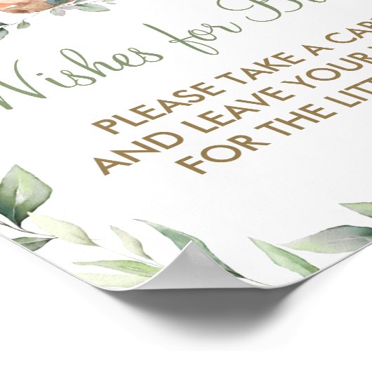 緑の森の動物がベビーのサインゲームを願う ポスター (角)