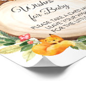 緑の森の動物たちがベビーのサインを望む ポスター (角)