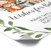 緑の森の動物たちがベビーのサインを望む ポスター (角)