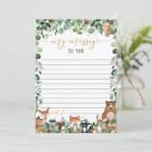 緑の森の動物たちのタイムカプセル メッセージカード 招待状 (スタンド正面)