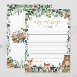 緑の森の動物たちのタイムカプセル メッセージカード 招待状