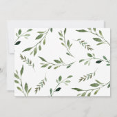 緑の森の動物の木の木の一の誕生日 招待状 (裏面)