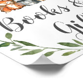 緑の森の動物の本とギフトのサイン ポスター (角)