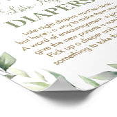 緑の森の動物の深夜おむつサイン ポスター (角)