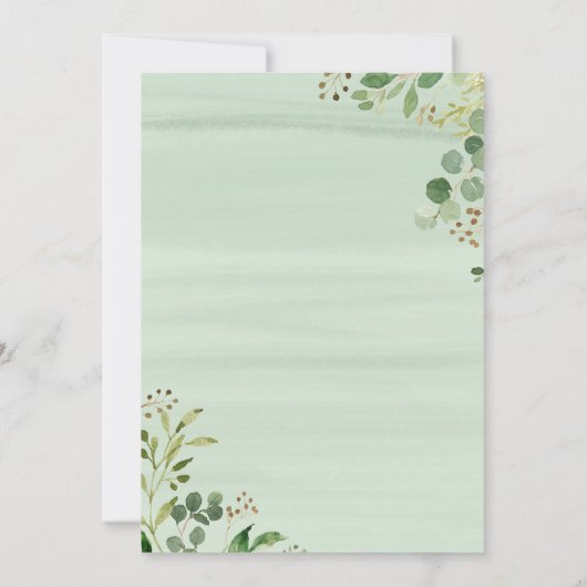 緑の森の動物の男の子の赤ちゃんシャワー 招待状 (裏面)