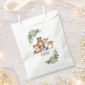 緑の森の動物の誕生日赤ちゃんシャワー フェイバーバッグ (クリップ留めされた状態)