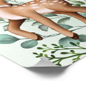 緑の森の動物の赤ちゃんシャワーへようこそ ポスター (角)