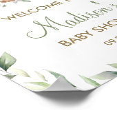 緑の森の動物の赤ちゃんシャワー歓迎サイン ポスター (角)