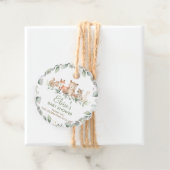 緑の森の動物ツインズベビーシャワーの好意 フェイバータグ (インサイチュ)