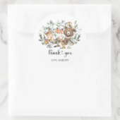 緑の森の動物ニュートラルありがとう ラウンドシール (バッグ)