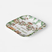 緑の森の動物ボホ素朴赤ちゃんシャワー ペーパープレート (傾斜あり)