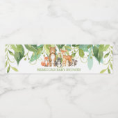 緑の森の動物赤ちゃんシャワー誕生日少年 ペットボトルラベル (シングルラベル)