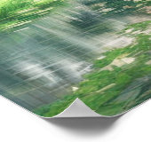 緑の森の古い木造の橋 ポスター (角)