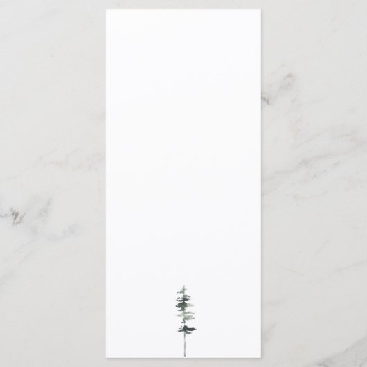 緑の森の山の水のカラーメニュー メニュー (裏面)