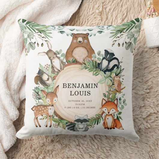 緑の森の森の森の動物子供部屋 クッション (ブランケット)