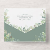 緑の森の森林動物の赤ちゃんシャワー オールインワン招待状 (裏面)