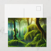 緑の森の神秘的な風景 ポストカード (正面/裏面)