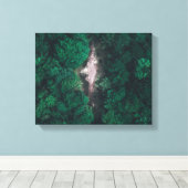 緑の森の空中写真 キャンバスプリント (インサイチュ (ウッドフロア))