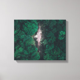 緑の森の空中写真 キャンバスプリント
