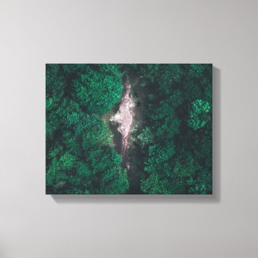 緑の森の空中写真 キャンバスプリント (正面)