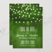 緑の森の素朴文字列のライト日付を保存 セーブザデート (正面/裏面)