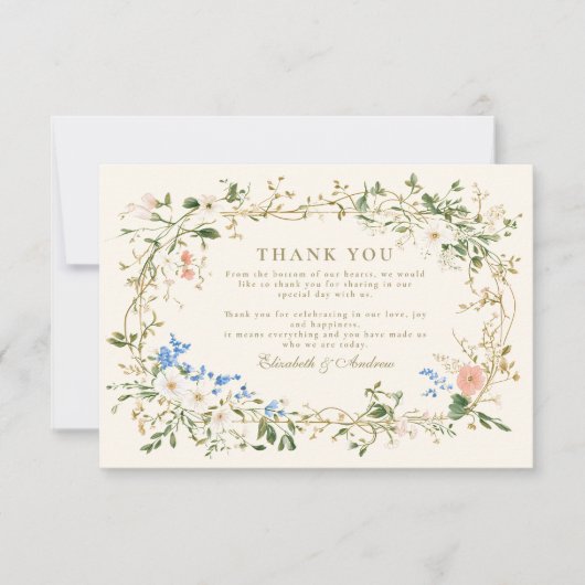 緑の森の結婚シダ サンキューカード (正面)