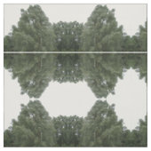 緑の森の織物を通るパターン（の模様が）ある道 ファブリック (見本)