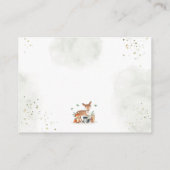 緑の森の赤ちゃんシャワー本のためのベビー エンクロージャーカード (裏面)