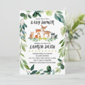 緑の森の赤ちゃんシャワー 招待状 (スタンド正面)