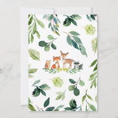 緑の森の赤ちゃんシャワー 招待状 (裏面)