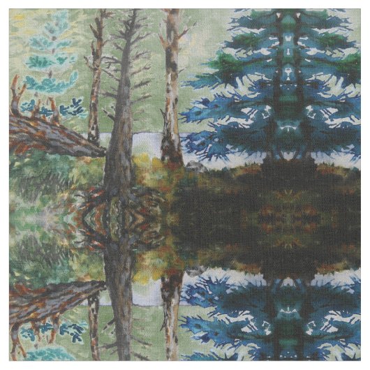 緑の森パターン ファブリック (クローズアップ)