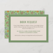緑の森林動物のベビーシャワーブックの依頼 エンクロージャーカード (正面/裏面)