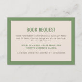 緑の森林動物のベビーシャワーブックの依頼 エンクロージャーカード (正面)