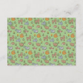 緑の森林動物のベビーシャワーブックの依頼 エンクロージャーカード (裏面)