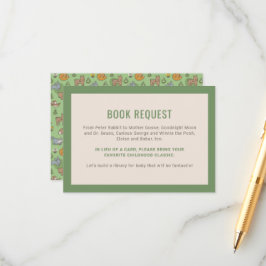 緑の森林動物のベビーシャワーブックの依頼 エンクロージャーカード