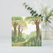 緑の森林樹 | 自然の美しい水色 カード (スタンド正面)