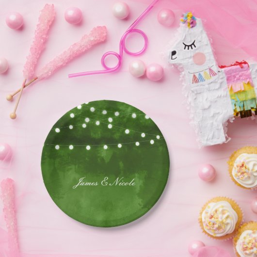 緑の森素朴のストリングラ結婚イトのプレート ペーパープレート (パーティー)