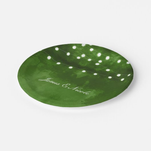 緑の森素朴のストリングラ結婚イトのプレート ペーパープレート (アングル)