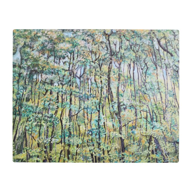 緑の森絵を描の メタルプリント (正面)