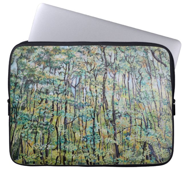 緑の森絵を描の ラップトップスリーブ (正面)