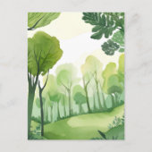 緑の森 | 風光明媚な水彩風景 ポストカード (正面)