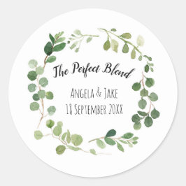 緑の植物ありがとうステッカー ラウンドシール