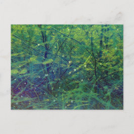 緑の植物とライト ポストカード