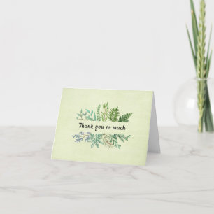 緑の植物のカード考えの感謝 サンキューカード