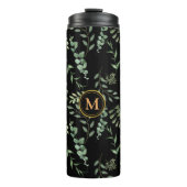 緑の植物のパタ葉ーンブラック タンブラー (正面)