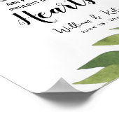 緑の植物のメモリアルサイン 愛する人の記憶に ポスター (角)