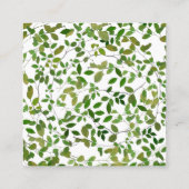 緑の植物のリースの花屋の正方形 スクエア名刺 (裏面)
