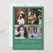 緑の植物の卒エレガント業発表 招待状 (裏面)